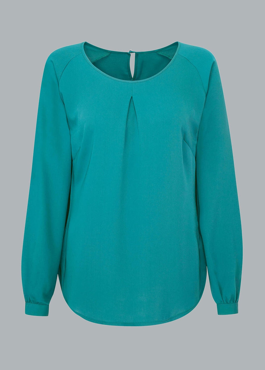 Mona Round Neck Long Sleeve Blouse - The Work Uniform Company