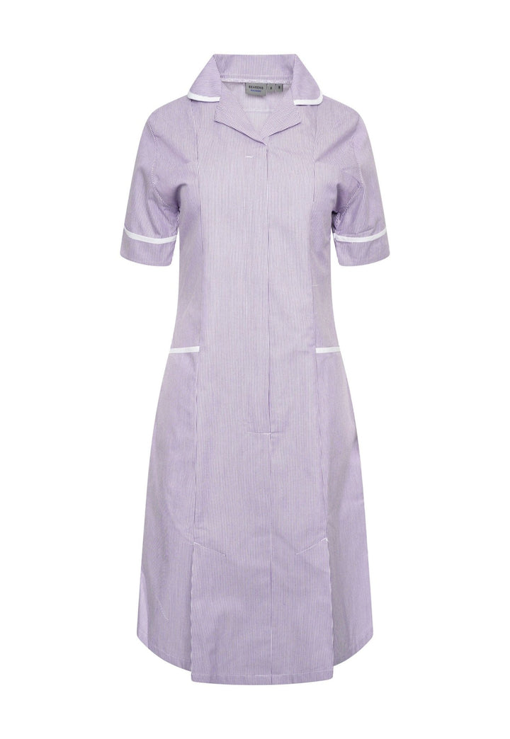 Pink or Lilac White Stripe Nurse Dress NCLD - The Work Uniform Company