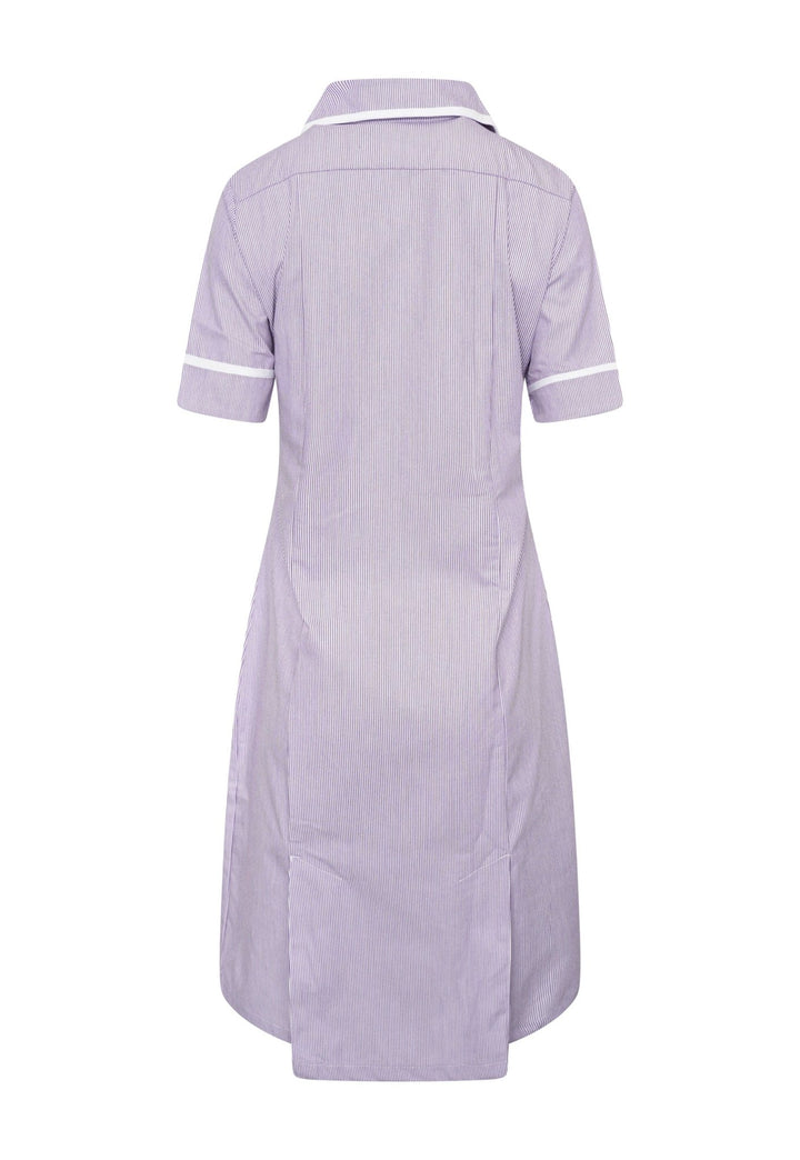 Pink or Lilac White Stripe Nurse Dress NCLD - The Work Uniform Company