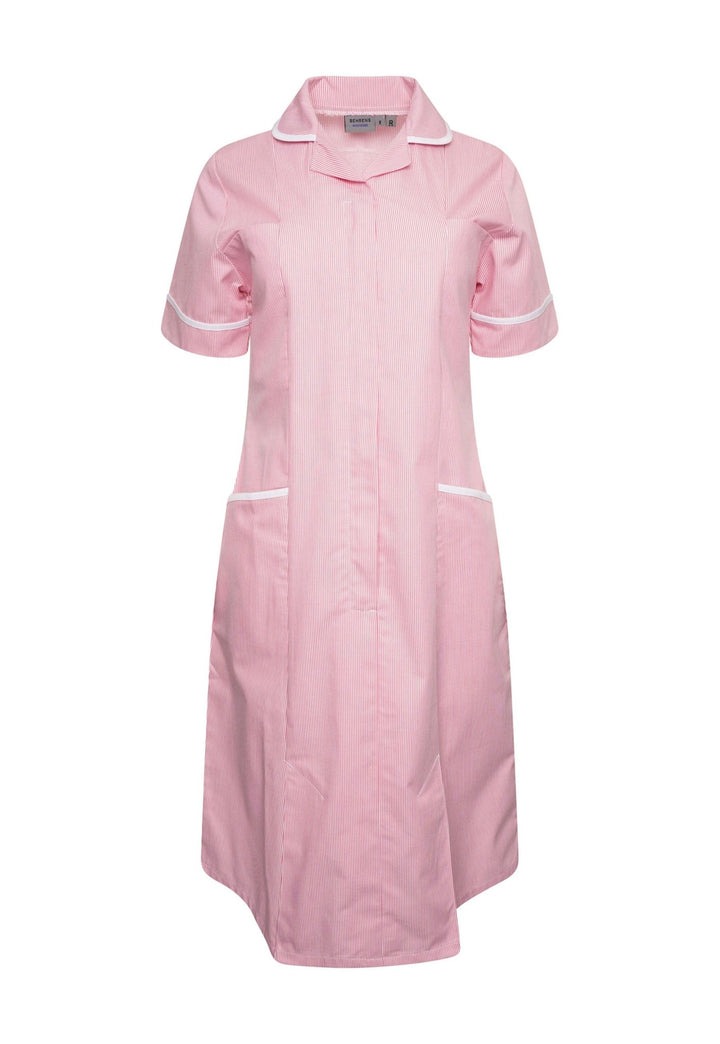 Pink or Lilac White Stripe Nurse Dress NCLD - The Work Uniform Company