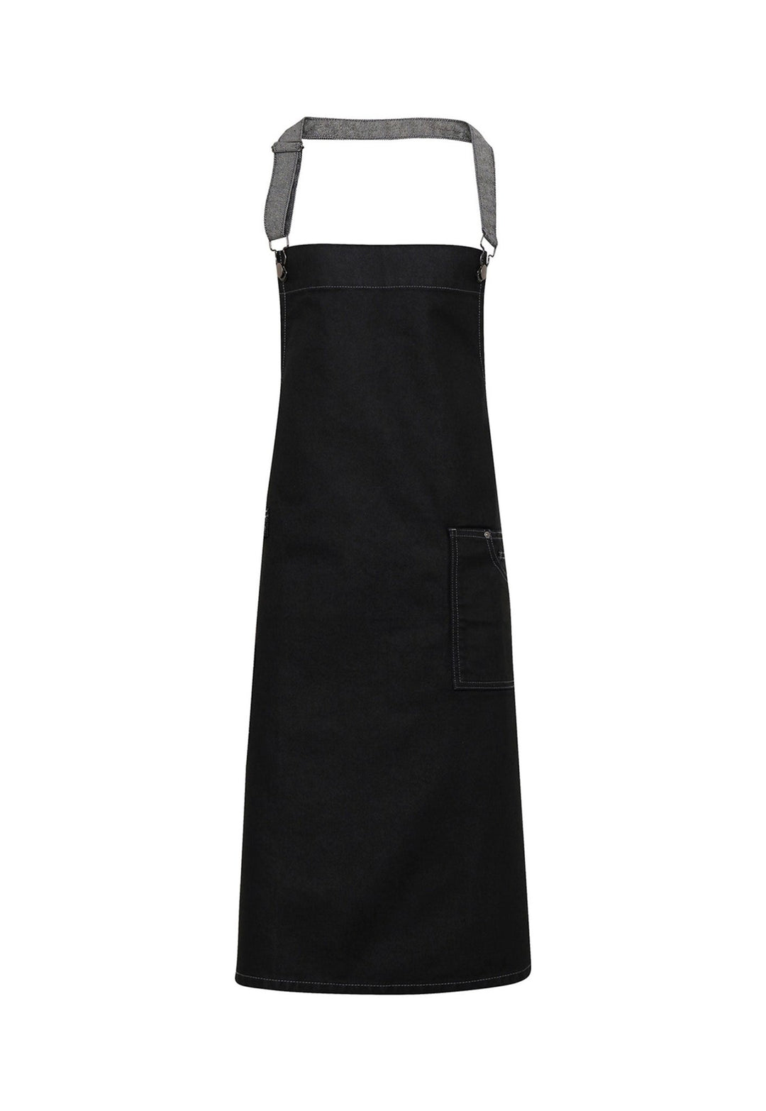 Stylish Waxed Look Denim Bib Apron PR134 - The Work Uniform Company