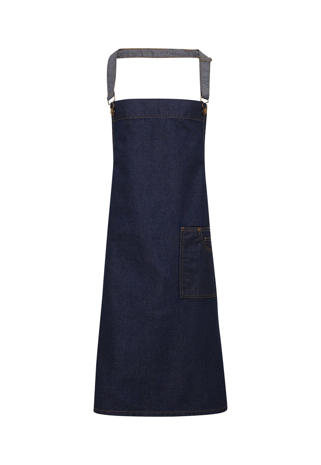 Stylish Waxed Look Denim Bib Apron PR134 - The Work Uniform Company