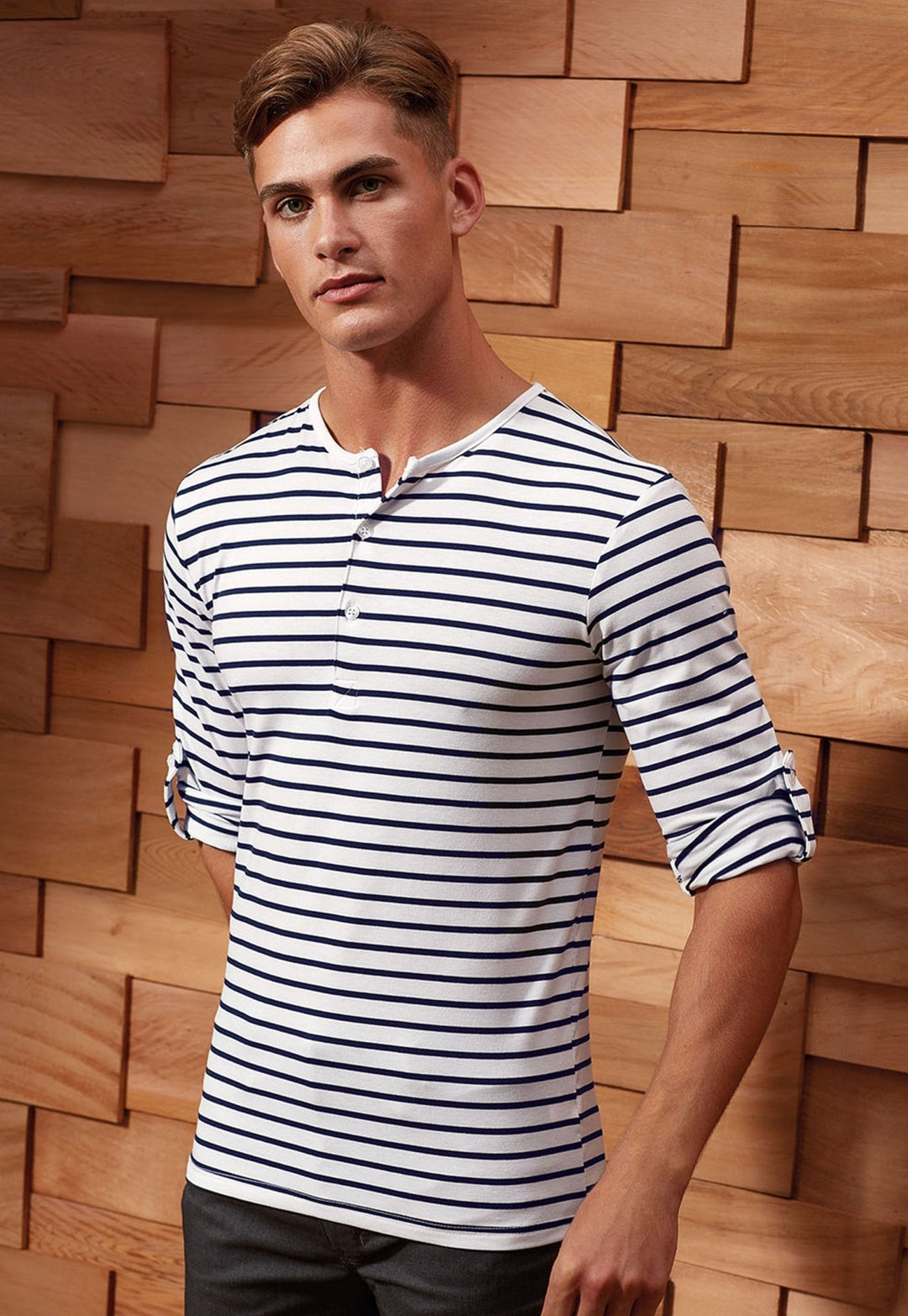 Men's Long John Roll Sleeve Tee PR218 - The Work Uniform Company