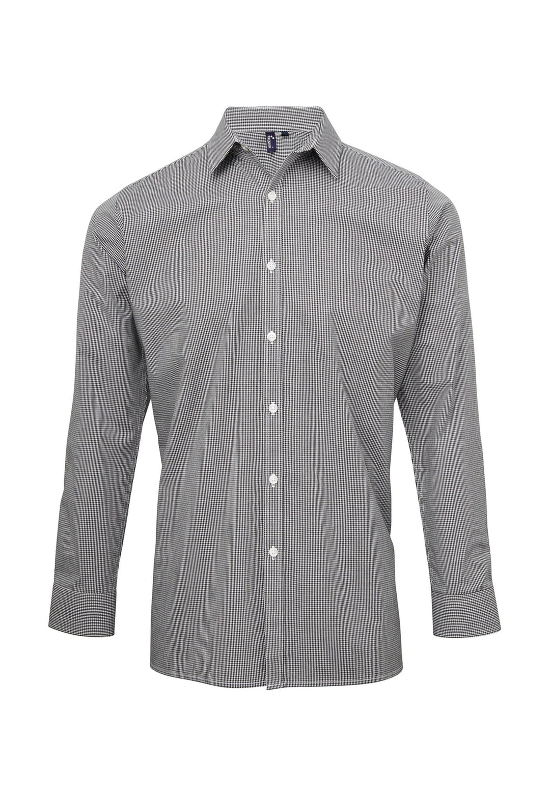 Mens Microcheck Gingham Long Sleeve Shirt PR220 - The Work Uniform Company