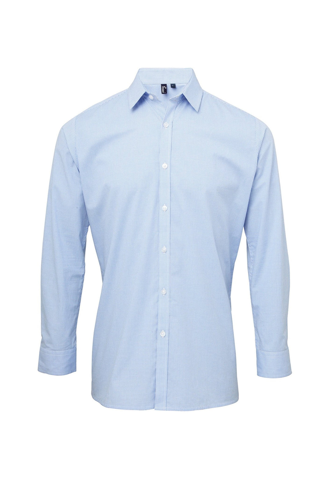 Mens Microcheck Gingham Long Sleeve Shirt PR220 - The Work Uniform Company