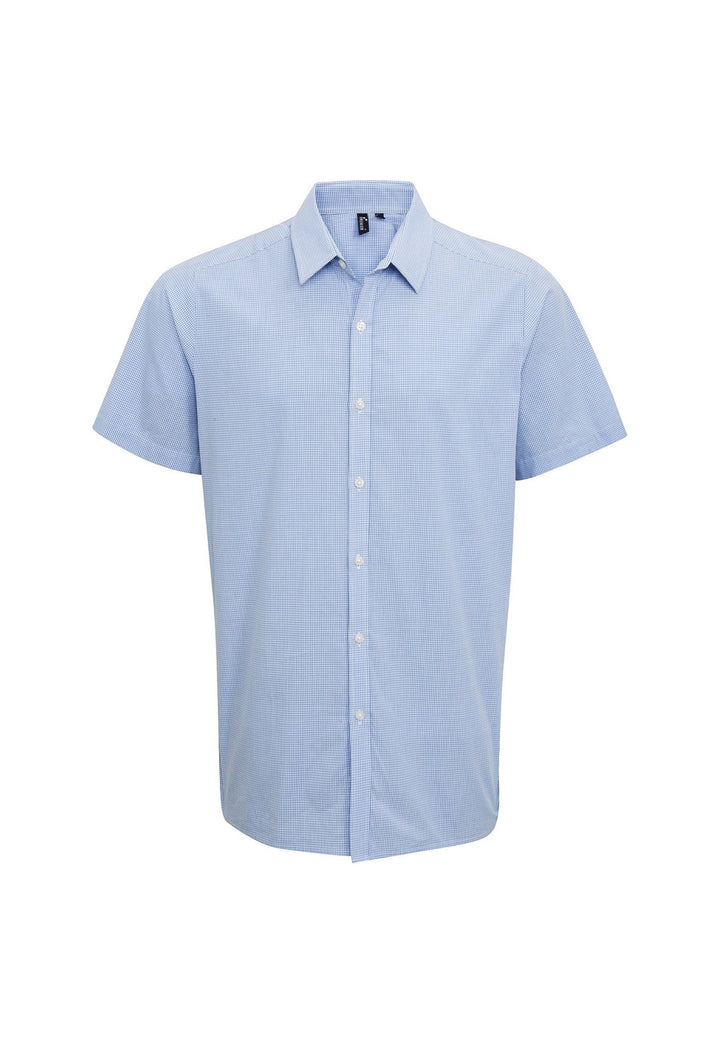 Microcheck Short Sleeve Cotton Shirt PR221 - The Work Uniform Company