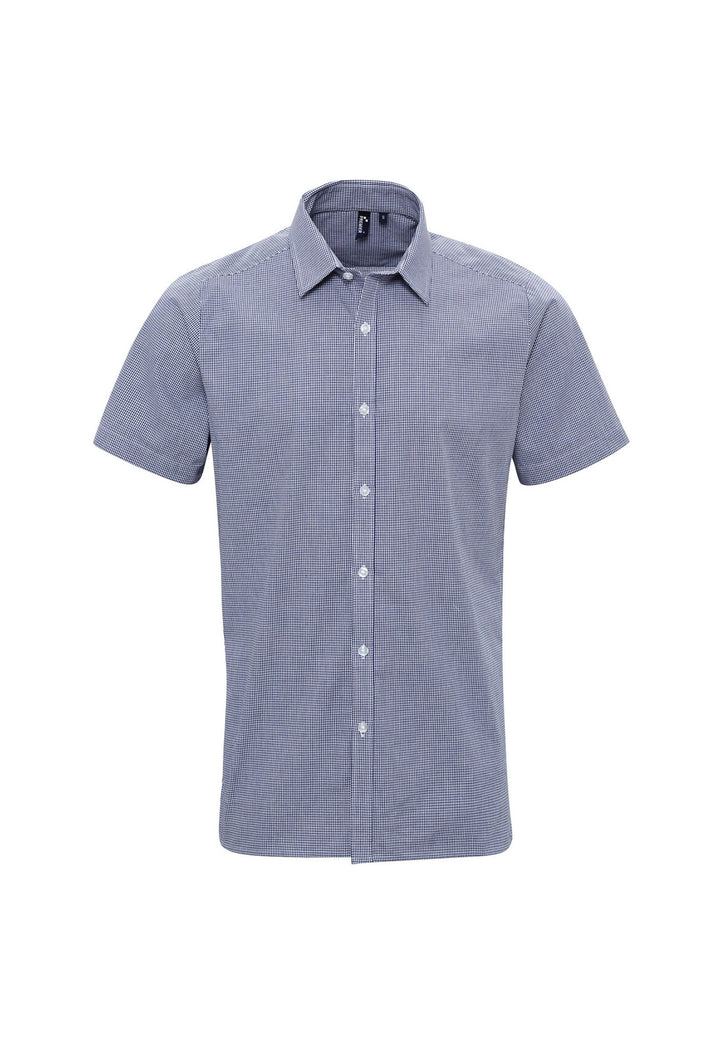 Microcheck Short Sleeve Cotton Shirt PR221 - The Work Uniform Company