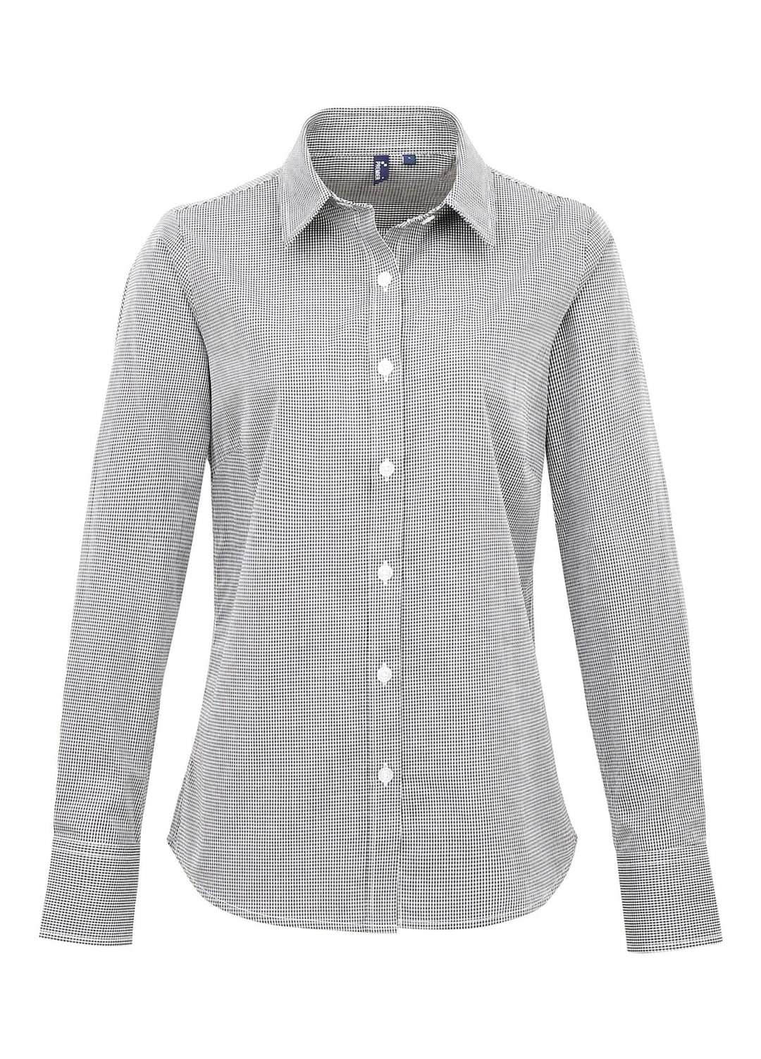Ladies Microcheck Gingham Long Sleeve Shirt - The Work Uniform Company