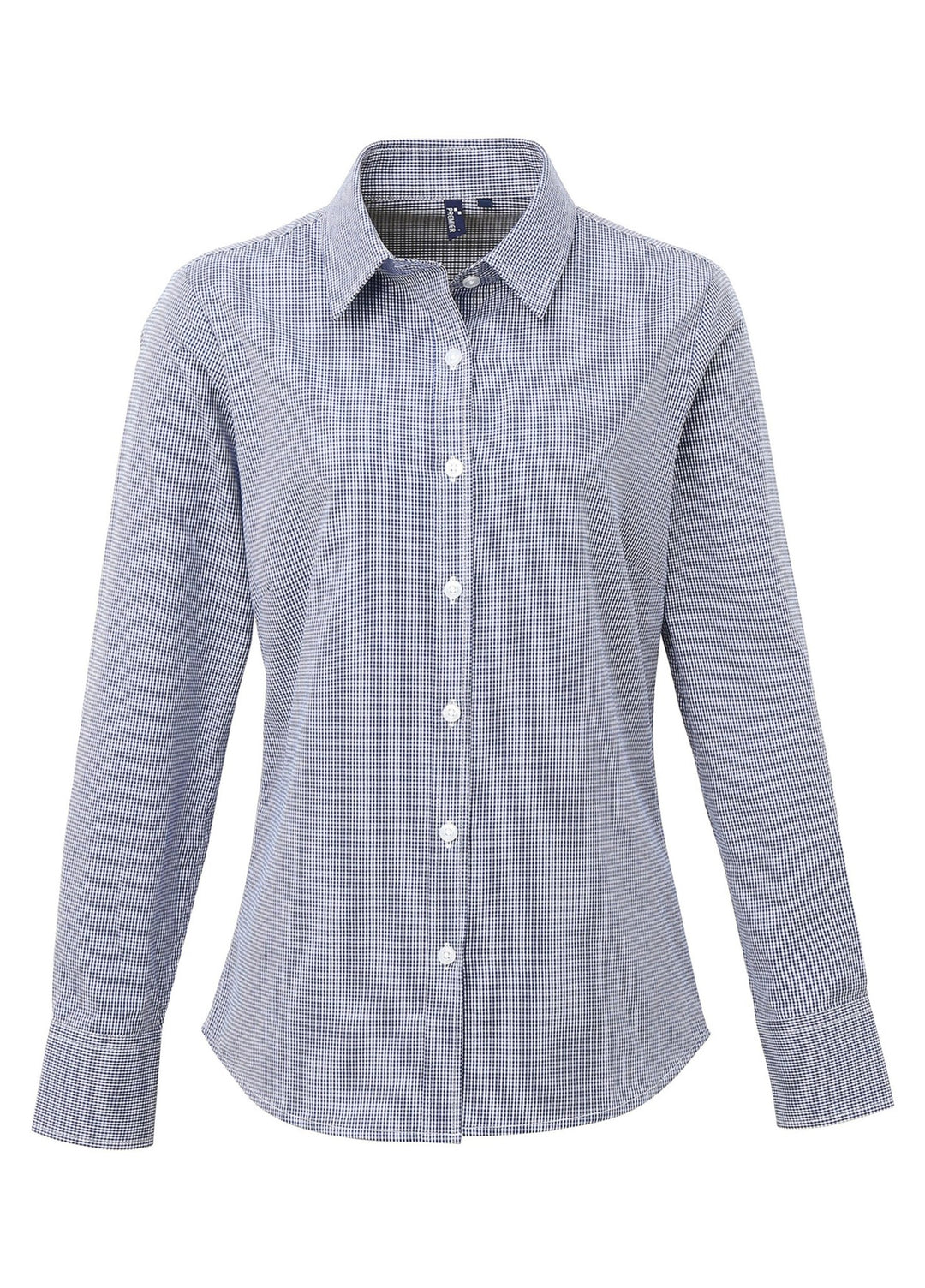 Ladies Microcheck Gingham Long Sleeve Shirt - The Work Uniform Company