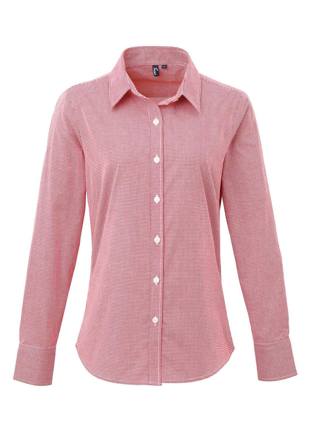 Ladies Microcheck Gingham Long Sleeve Shirt - The Work Uniform Company