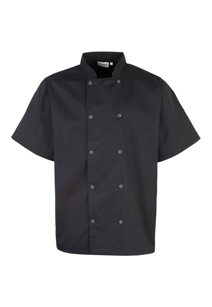 Studded Short Sleeve Chef's Jacket - Bundle of 5 with Logos - The Work Uniform Company