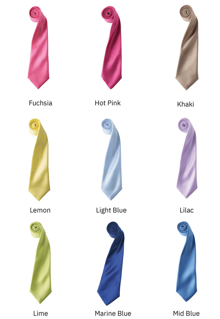 Colours Satin Tie PR750 - The Work Uniform Company