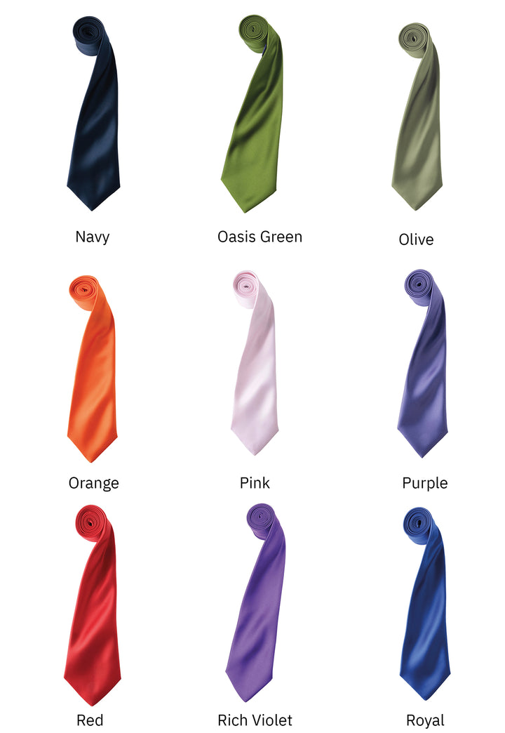 Colours Satin Tie PR750 - The Work Uniform Company