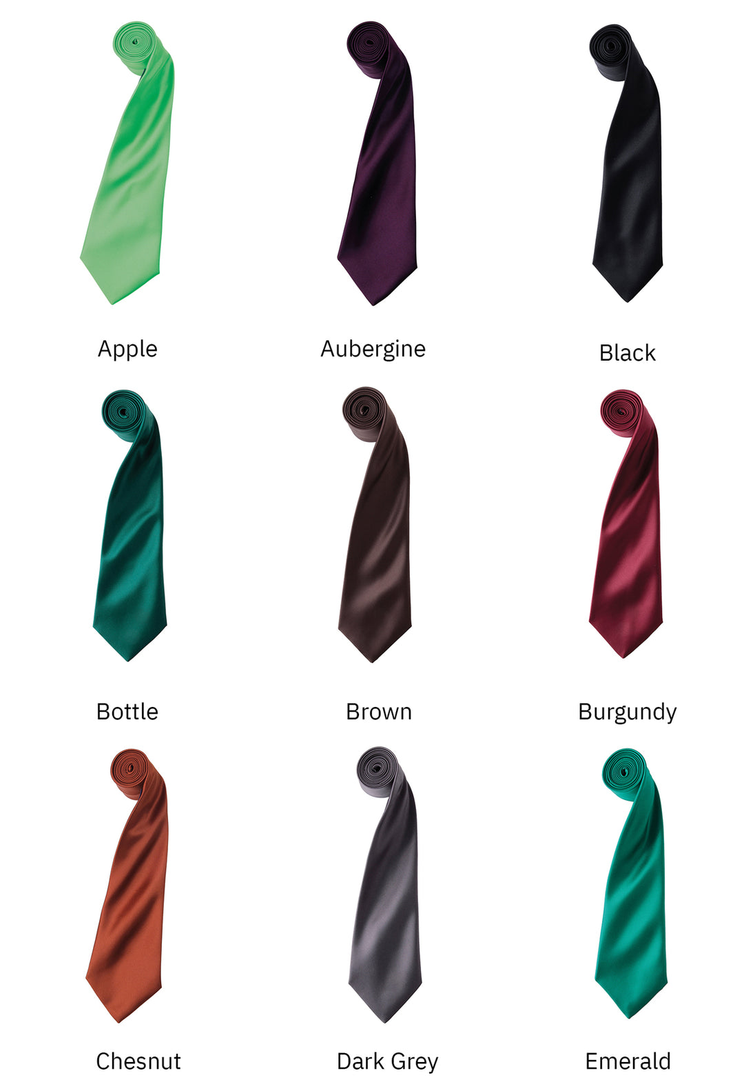 Colours Satin Tie PR750 - The Work Uniform Company
