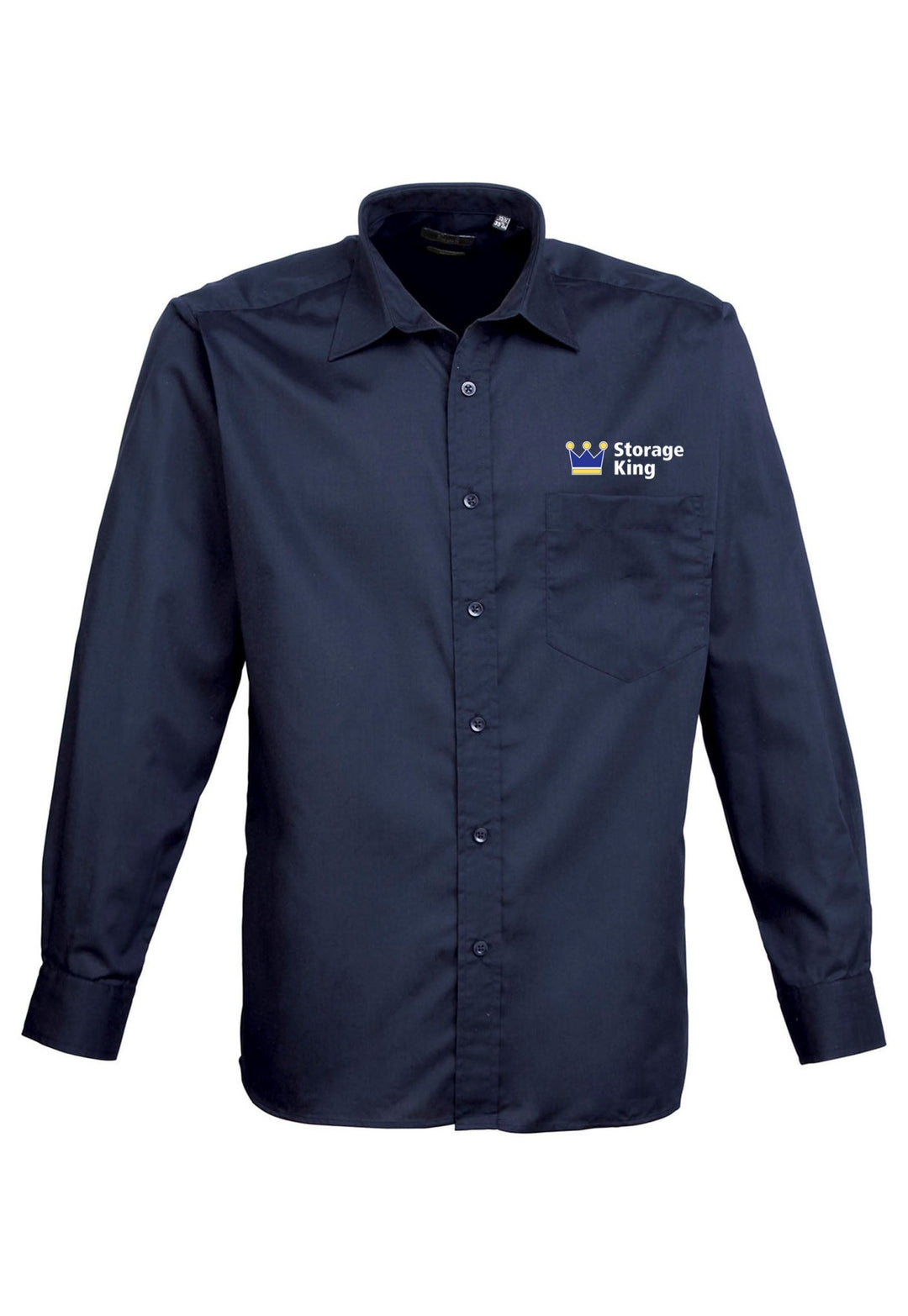 PR200 - Men's Long Sleeve Poplin Shirt - Storage King Embroidered Logo - The Work Uniform Company