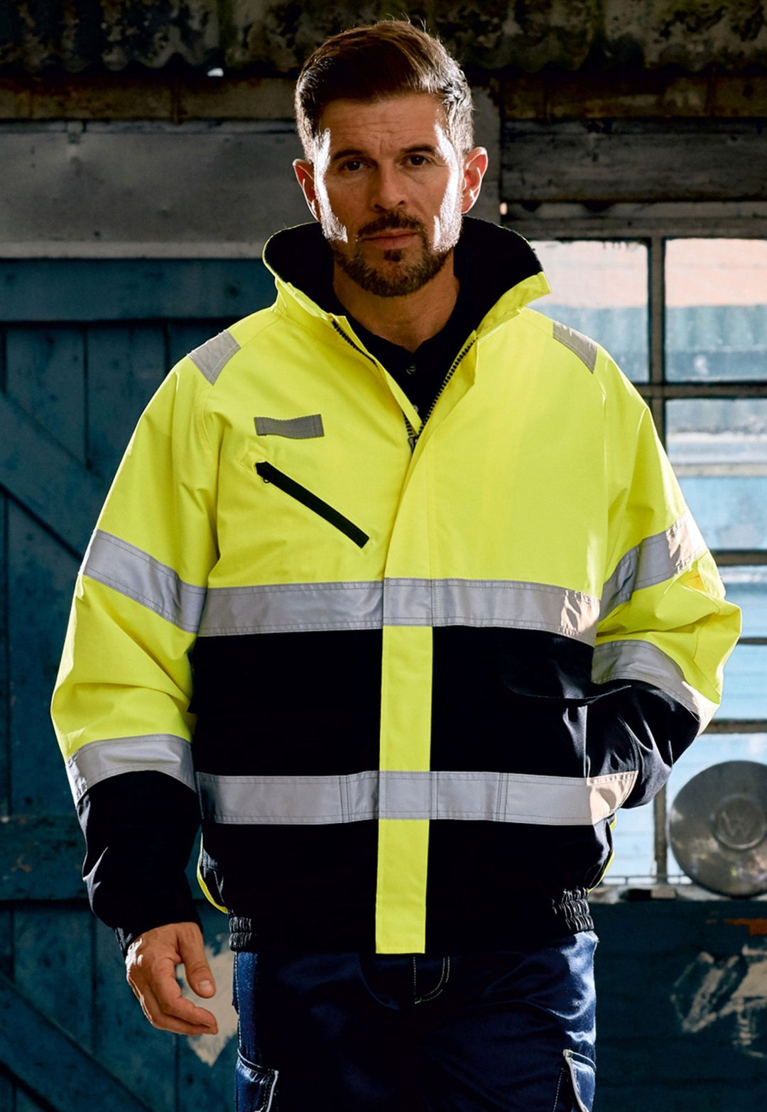 Hi - vis Fontaine Flight Jacket YK035 - The Work Uniform Company