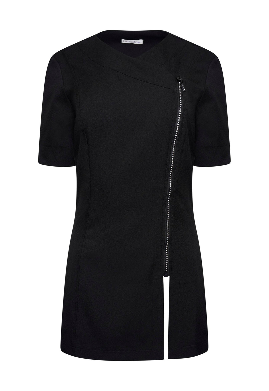 Diamante Zip Front Beauty Tunic - The Work Uniform Company