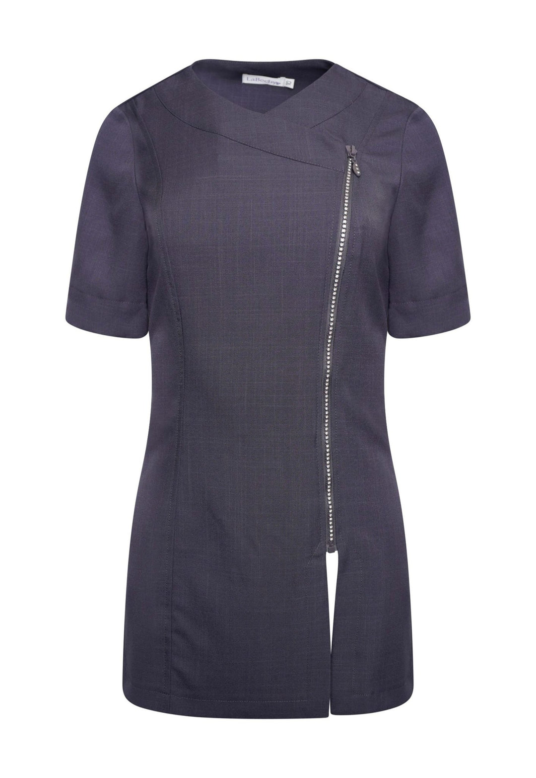 Diamante Zip Front Beauty Tunic - The Work Uniform Company