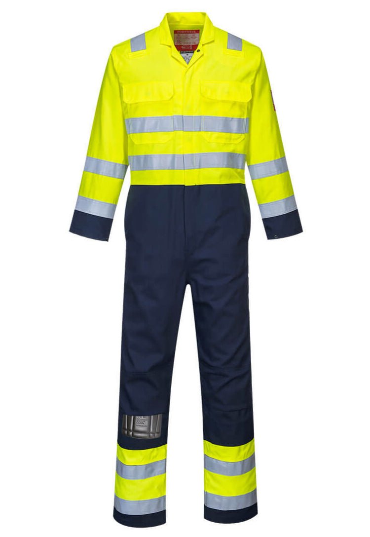 Hi Vis Anti Static Bizflame Pro Coverall BIZ7 - The Work Uniform Company