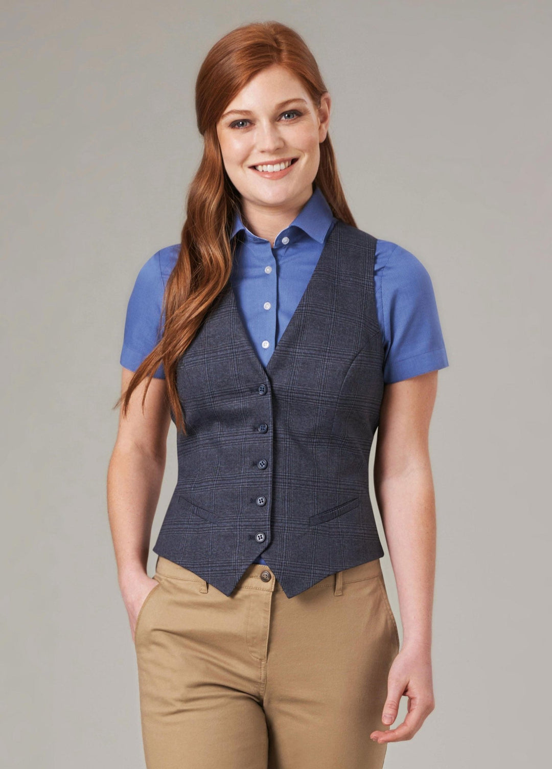 Olivia Check Waistcoat - The Work Uniform Company