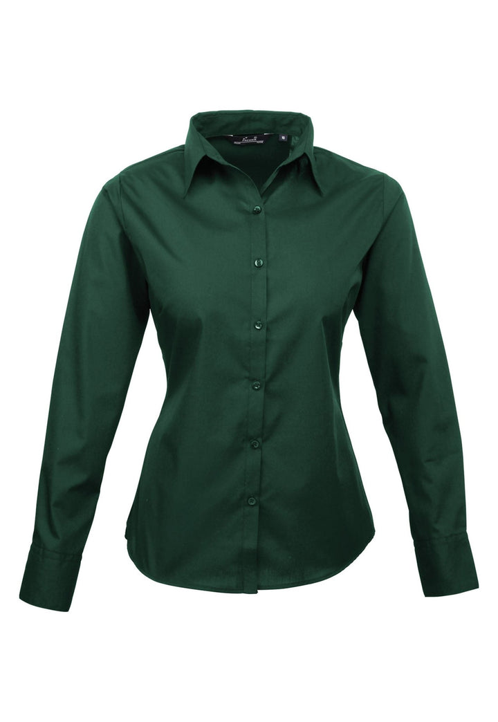 Women's Vibrant Long Sleeve Poplin Blouse - The Work Uniform Company