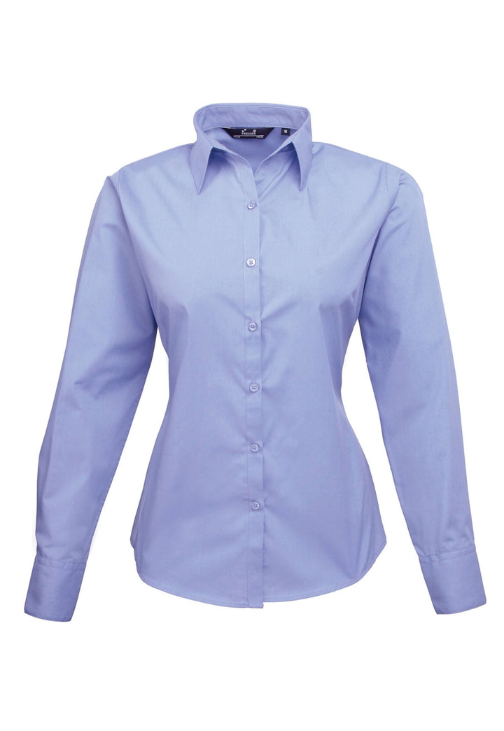 Women's Cool Long Sleeve Poplin Blouse - The Work Uniform Company