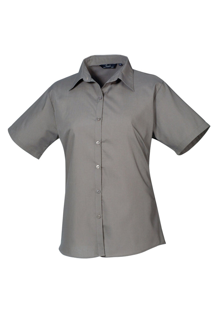 Women's Short Sleeve Poplin Blouse - The Work Uniform Company