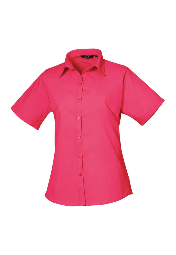 Women's Short Sleeve Poplin Blouse - The Work Uniform Company