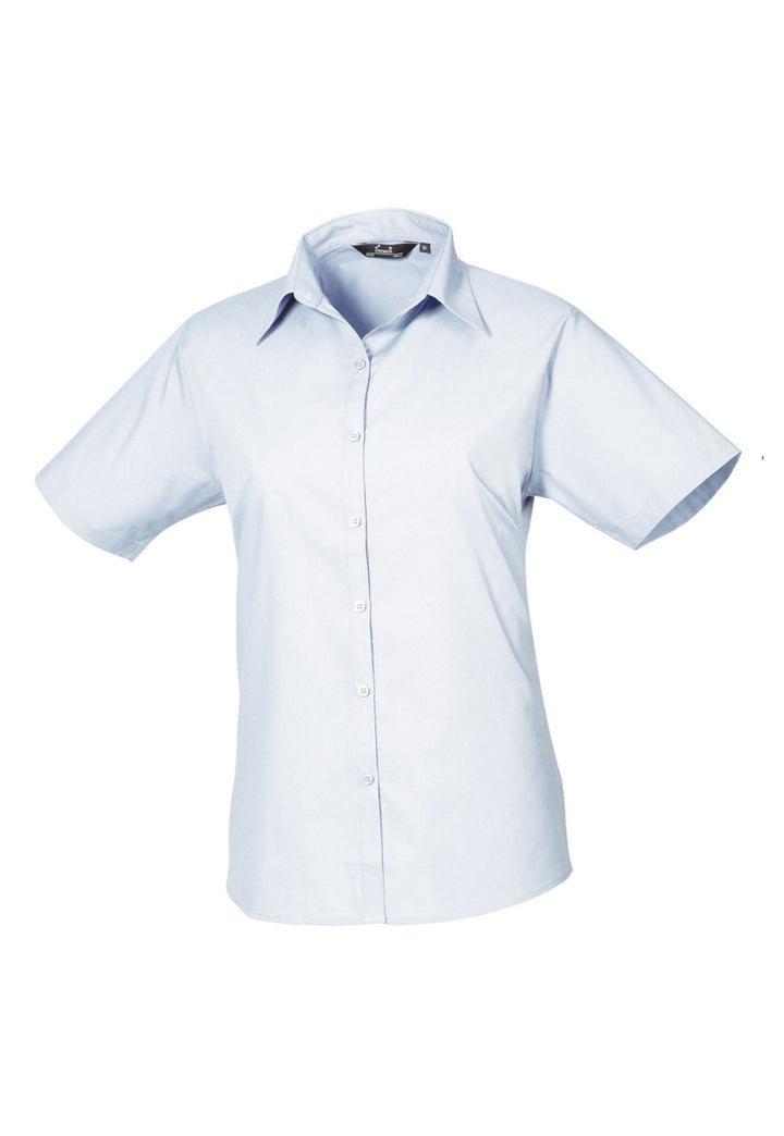 Women's Short Sleeve Poplin Blouse - The Work Uniform Company