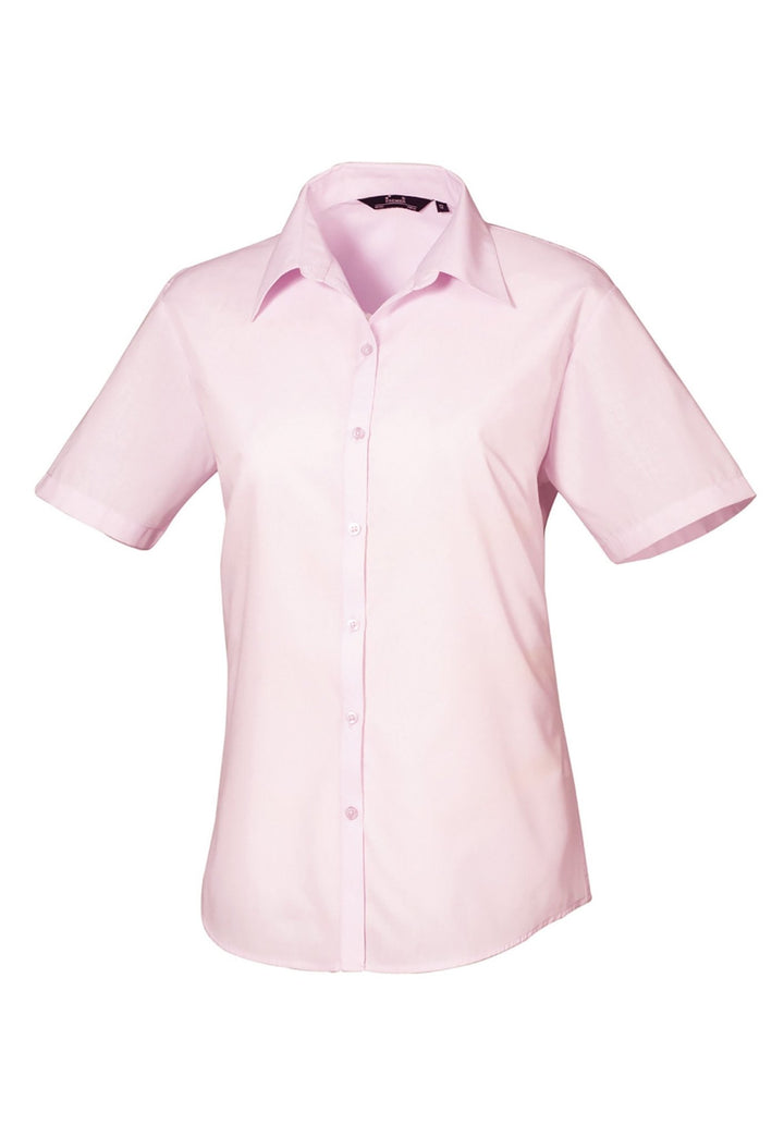 Women's Short Sleeve Poplin Blouse - The Work Uniform Company