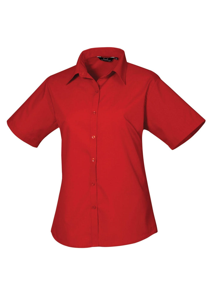 Women's Short Sleeve Poplin Blouse - The Work Uniform Company