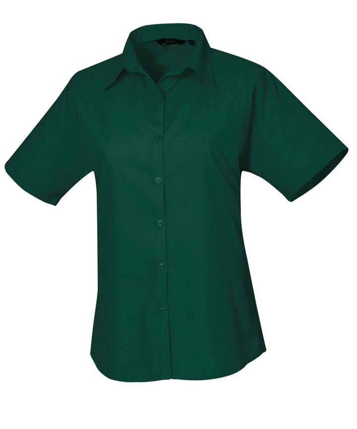 Women's Short Sleeve Poplin Blouse - The Work Uniform Company