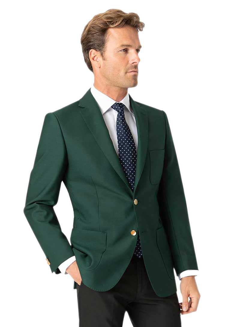 Model Wearing the Henley Club Blazer 5051 in Green