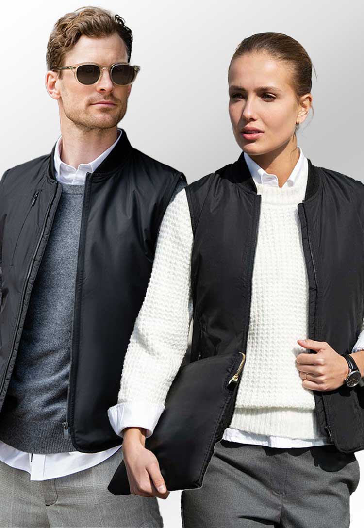 Models Wearing the Maine Padded Gilet N115F/N115M in Black