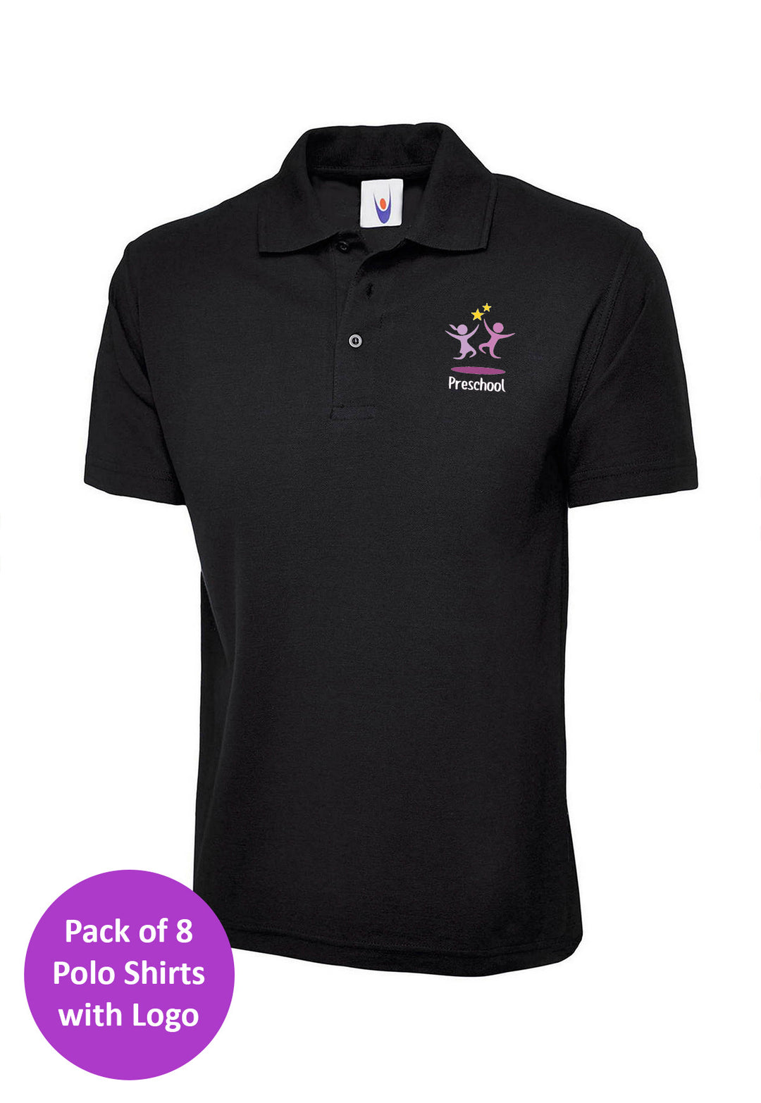 Branded Polo Shirt in Black - Bundle for Nursery Staff