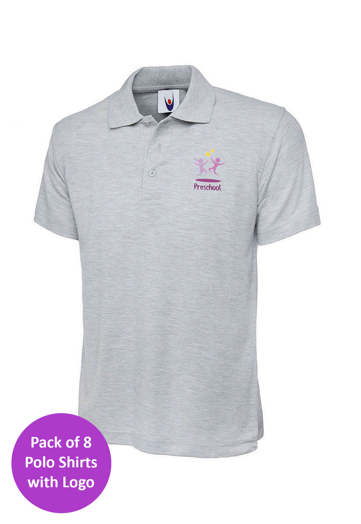 Branded Polo Shirt in Heather Grey - Bundle for Nursery Staff