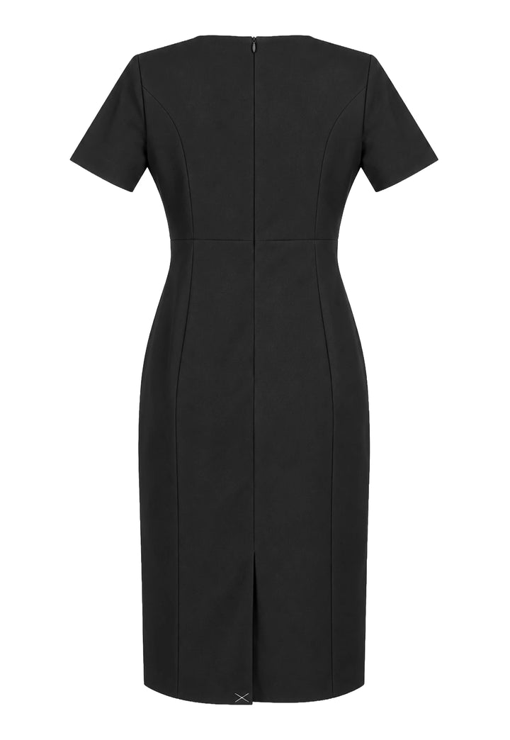 Rear view of the Brook Taverner Bordeaux Dress in Black.