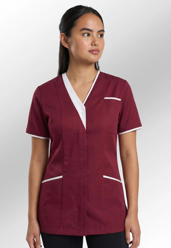 8200 Florence Ladies Tunic (Maroon) - The Work Uniform Company