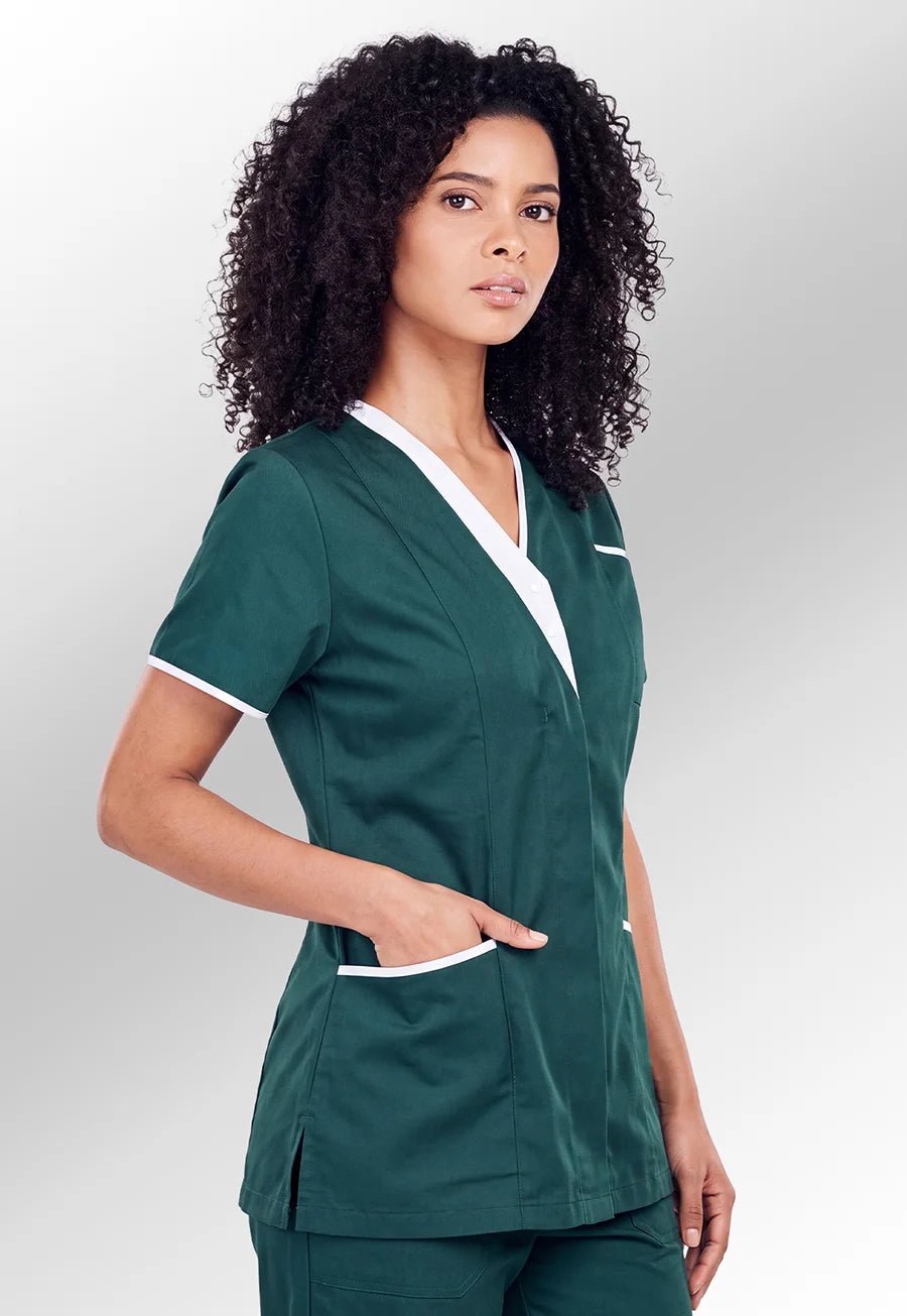 Tonia V Neck Green Ladies Healthcare Tunic - The Work Uniform Company