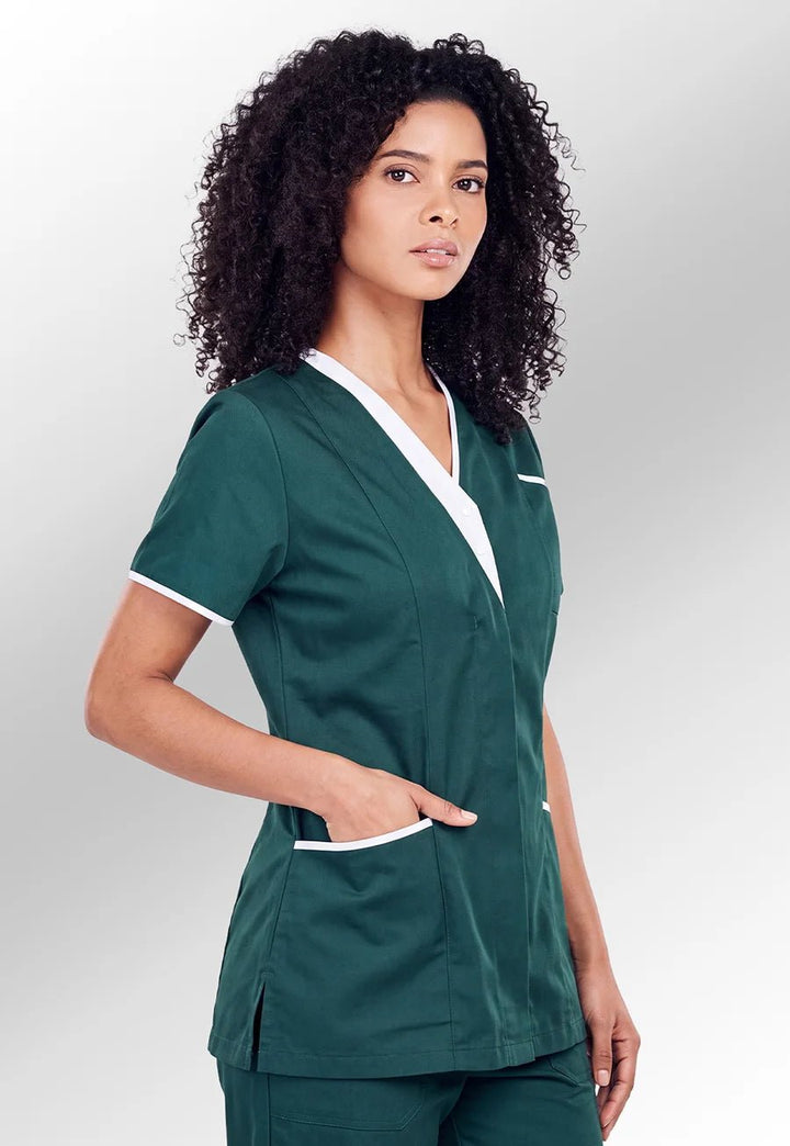 Tonia V Neck Green Ladies Healthcare Tunic - The Work Uniform Company