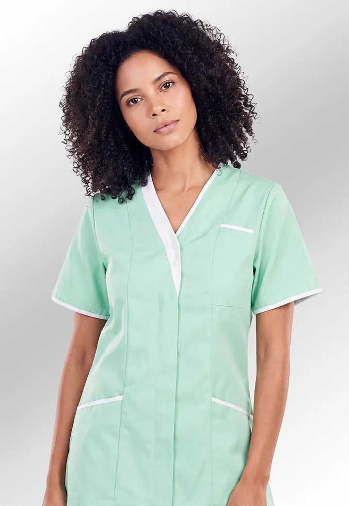 V Neck Green Veterinary Tunic - The Work Uniform Company