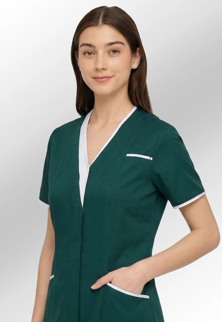 8200 Tonia V Neck Ladies Tunic (Green) - The Work Uniform Company