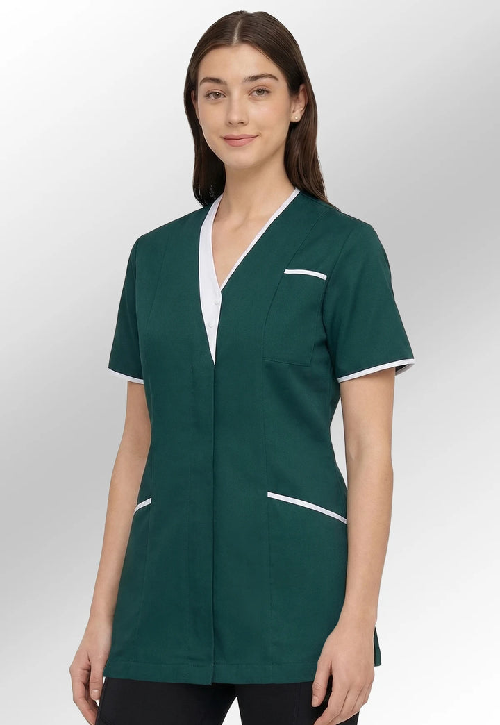 8200 Tonia V Neck Ladies Tunic (Green) - The Work Uniform Company