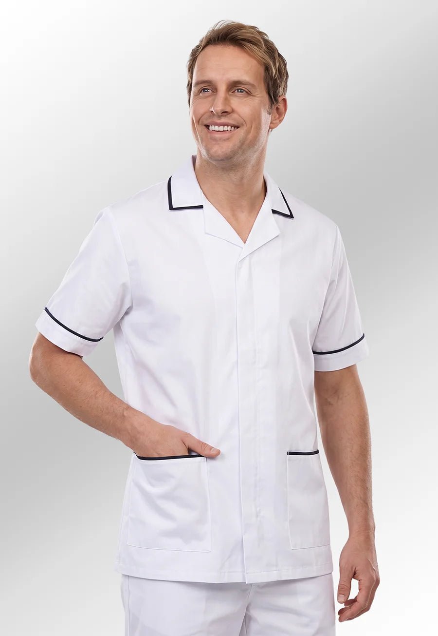 8500 Darwin Male Tunic (White) - The Work Uniform Company