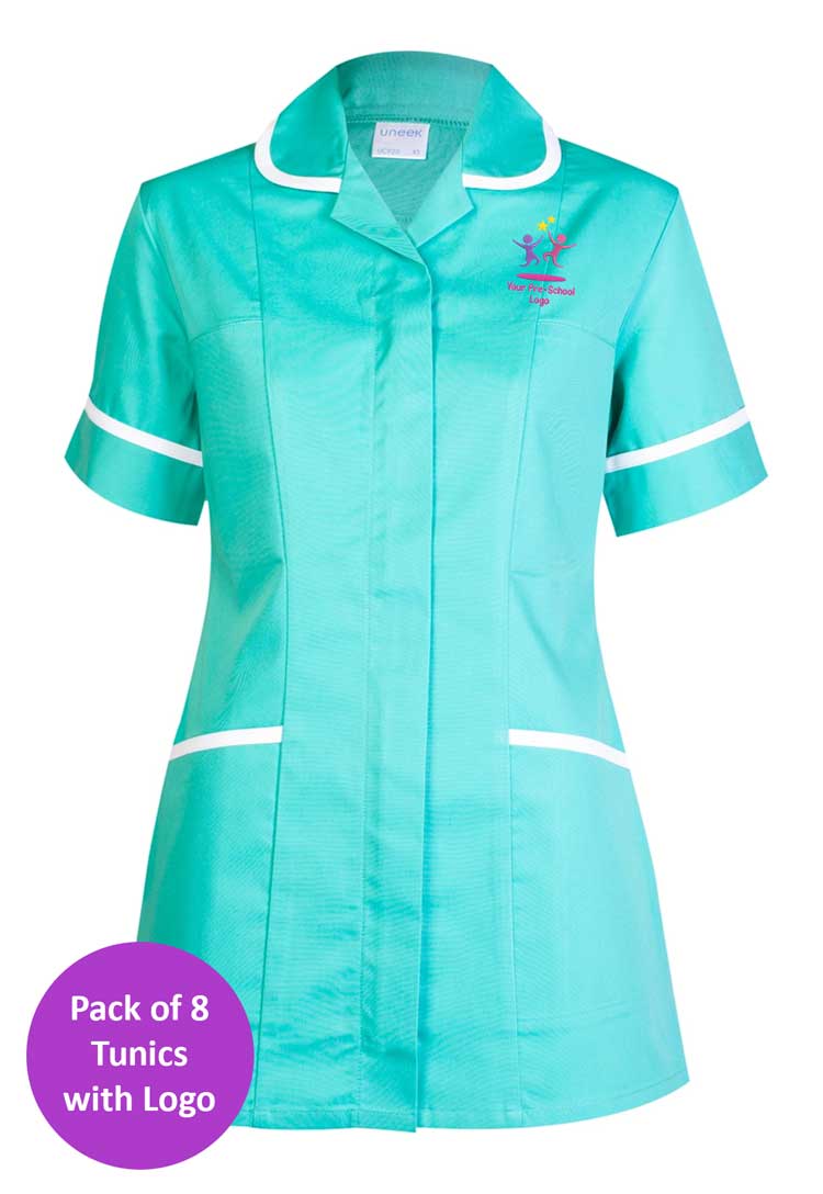 Branded Tunic in Aqua - Bundle for Nursery Staff