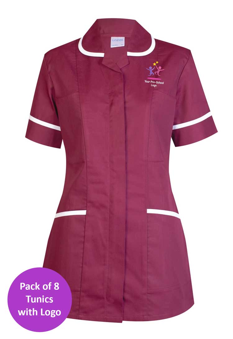 Branded Tunic in Maroon - Bundle for Nursery Staff