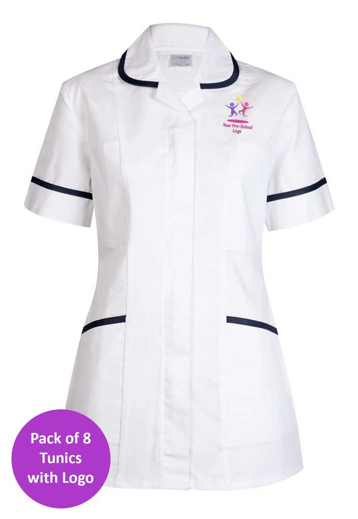 Branded Tunic in White - Bundle for Nursery Staff