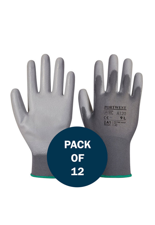 PU Palm Glove A120 (x12 Pairs) Grey