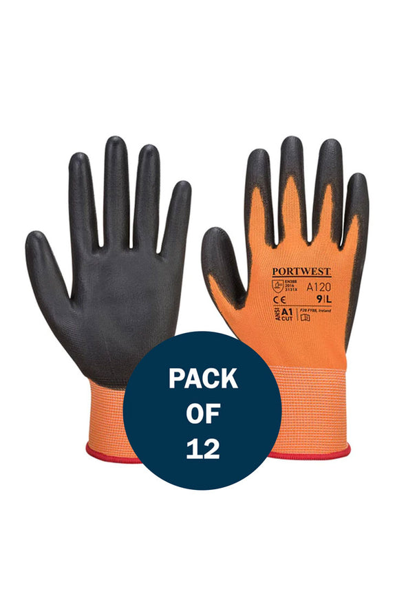PU Palm Glove A120 (x12 Pairs) Orange/Black