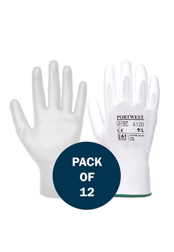 PU Palm Glove A120 (x12 Pairs) White